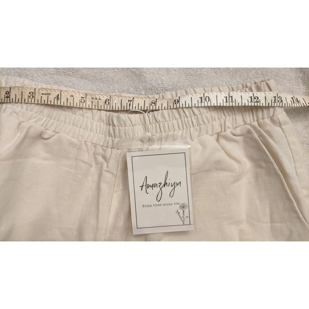 Amazhiyu Linen Cropped Pants, Medium NWT - Picture 8 of 12